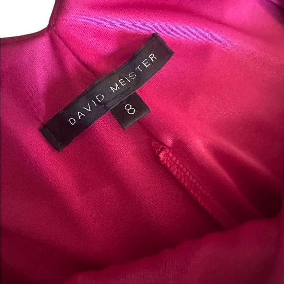 David Meister Pink Sheath Mini Dress V-Neck Sleeveless - Picture 2 of 6